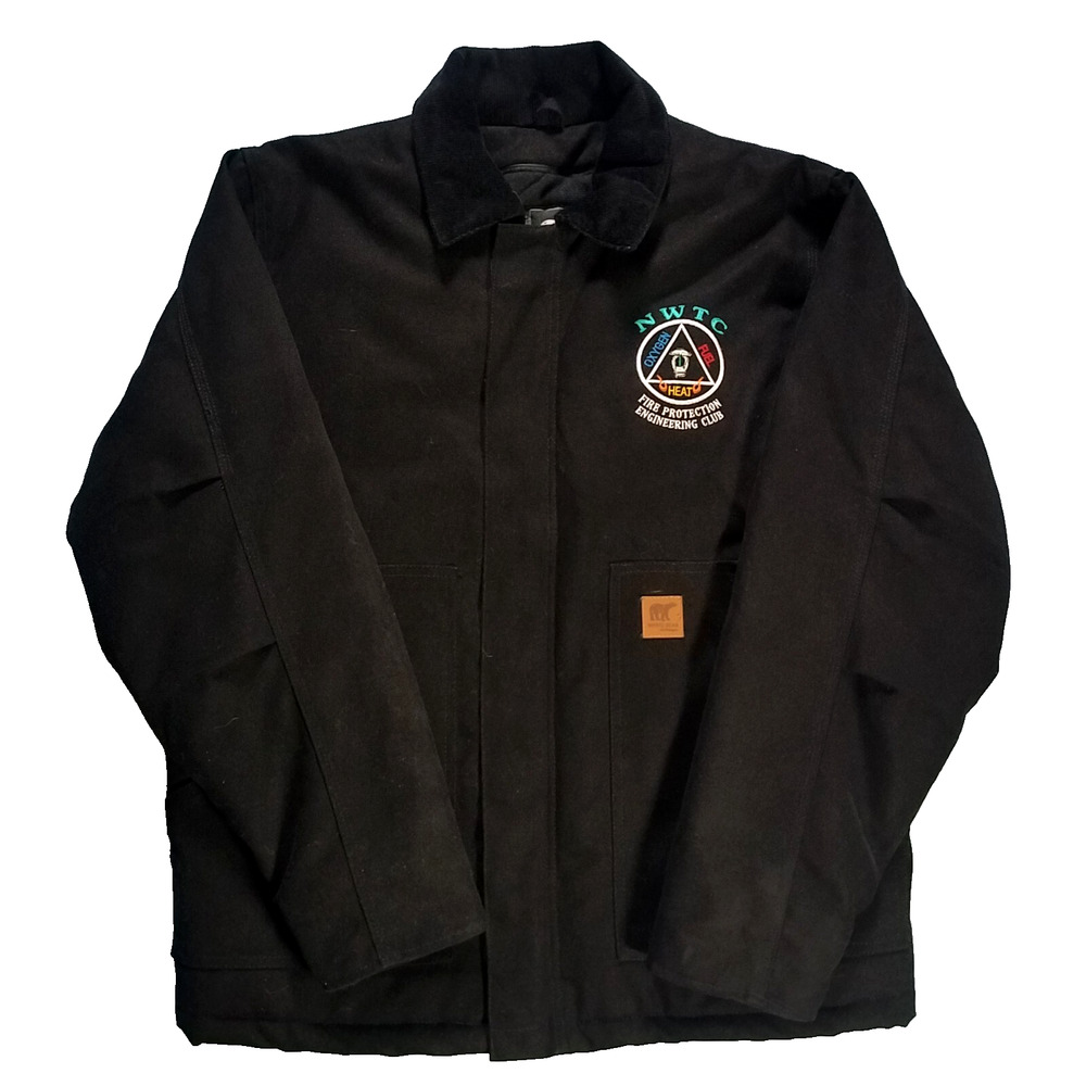 White Bear Mens Black Quilt Lined Zip Up Duck Jacket Workwear Heavy 4430 Small